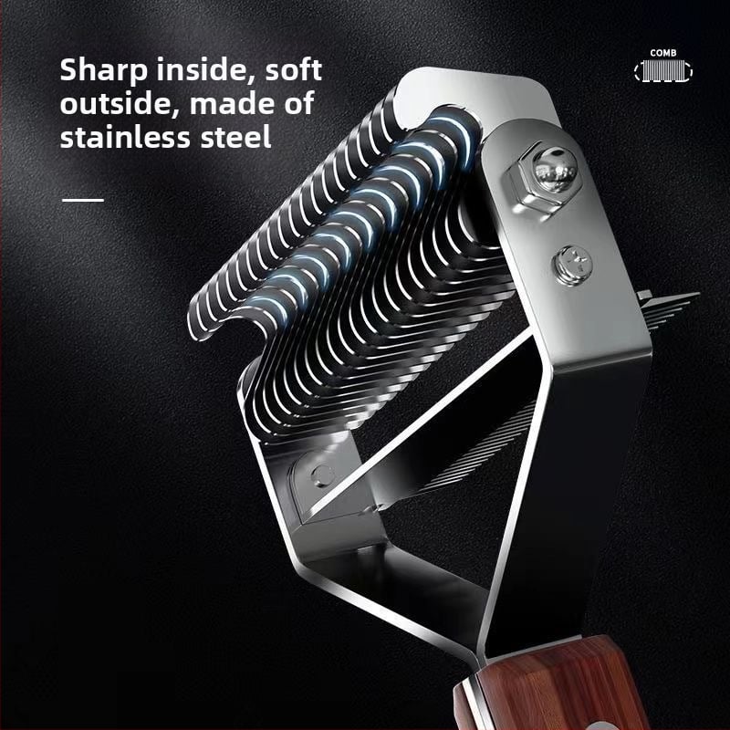 Гребен за кучешки редове със златен косъм, резачка за отваряне на възли, гребен за възли, гребен против възли, гребен за премахване на косми и плаващо обезкосмяване, гребен за артефакти за домашни любимци