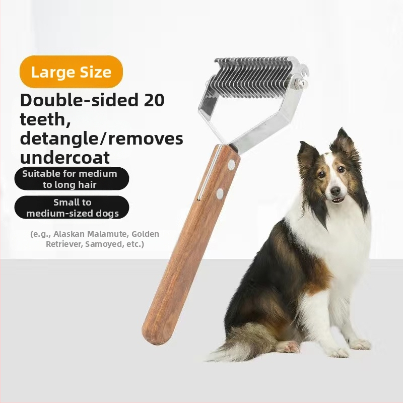 Гребен за кучешки редове със златен косъм, резачка за отваряне на възли, гребен за възли, гребен против възли, гребен за премахване на косми и плаващо обезкосмяване, гребен за артефакти за домашни любимци