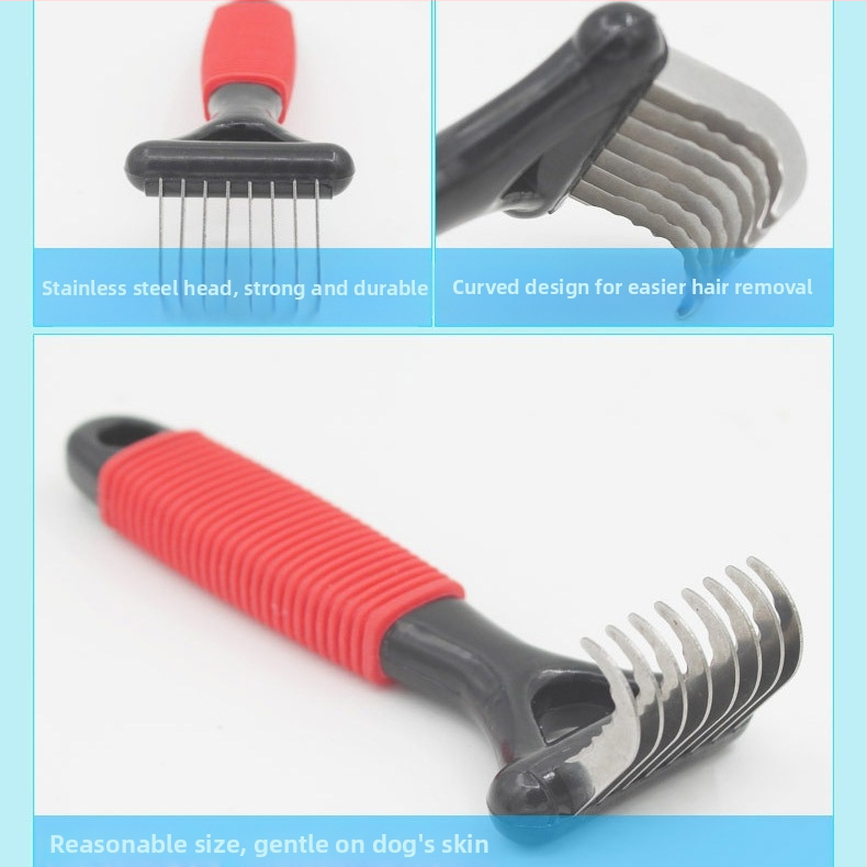 Гребен за кучешка козина с отворен възел, гребен за премахване на косми, двустранен гребен с отворен възел, гребен за котки, козметичен гребен за домашни любимци