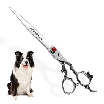8,0-инчови ножици за красота на домашни любимци с драконова дръжка, висококачествени ножици за красота на домашни любимци, плоски ножици, прави ножици за красота на домашни любимци