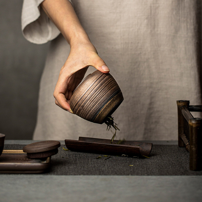 Keraminės mažos arbatos skardinės, drėgmei atsparios, nešiojamos, sandarios skardinės, akmens masės laikymo skardinės, buitinės arbatos dėžutės arbatos dėžutė