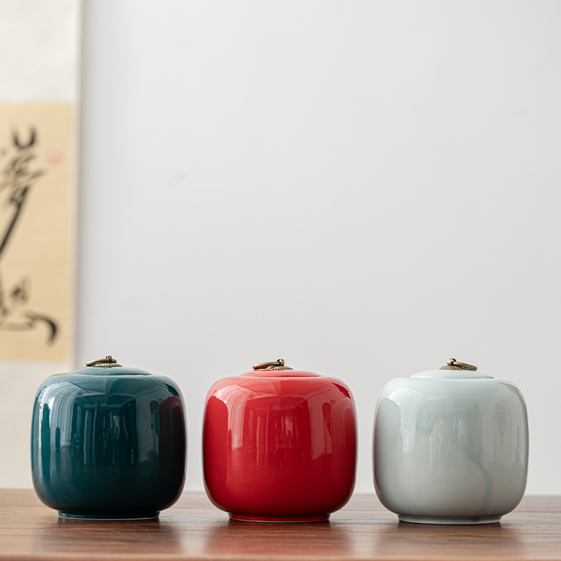 Celadon teepurgid keraamilised suured pooljin musta tee rohelise tee universaalsed suletud purgid teepakend kinkekarp logo kinkekaart