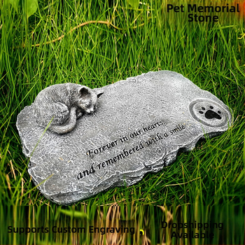 Dirbtinio akmens kačiuko atminimo antkapis, mielas lazerinis užrašas, „pasidaryk pats“ tarpvalstybinis dervos amatų dekoravimas sodui