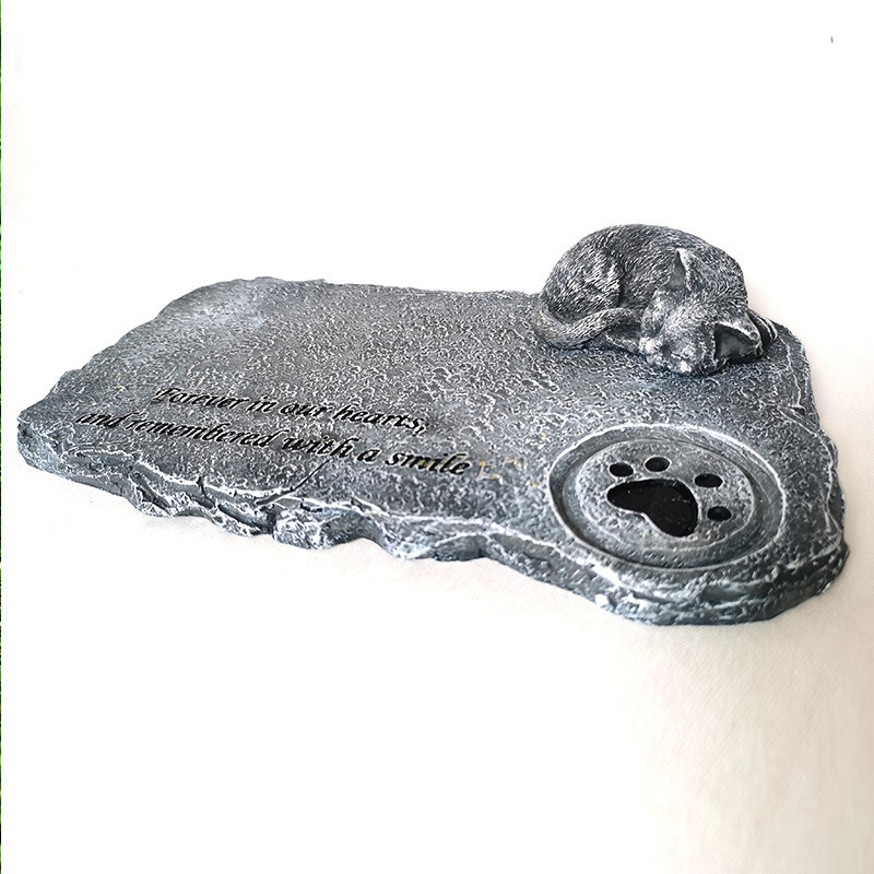 Dirbtinio akmens kačiuko atminimo antkapis, mielas lazerinis užrašas, „pasidaryk pats“ tarpvalstybinis dervos amatų dekoravimas sodui