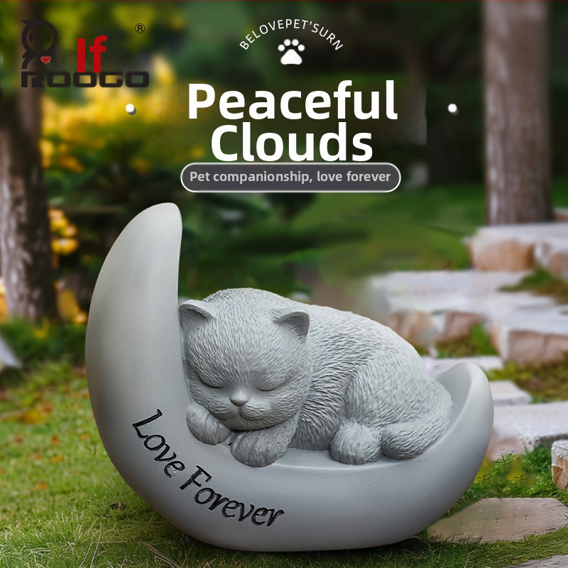 Трансгранична животинска смола, имитация на камък, урна за паметник на домашни любимци, ангел, куче, котка, кутия за кремация на едро