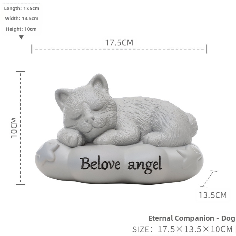 Tarpvalstybinė gyvūnų dervos imitacijos akmens augintinių atminimo urna angelui, šuniui, katei, augintinių kremavimo dėžutė didmeninė prekyba