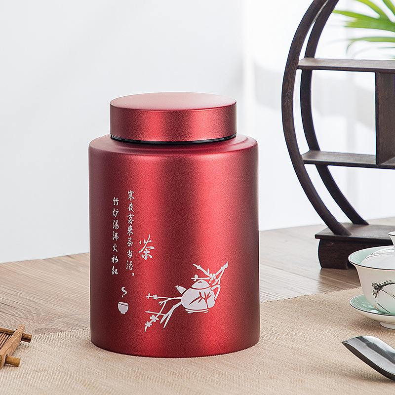 Nerūsējošā tērauda tējas burka, sabiezēta uzglabāšana, mājsaimniecības noslēgta burka, iepakojuma kaste, tējas kaste, tējas komplekts, tējas dāvanu kaste, melnā tēja, zaļā tēja