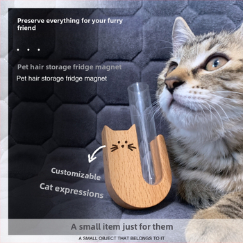 Täispuidust lemmikloomade karvade mälestuskarp, kassihabemega külmkapi kleebiste kollektsioon, suveniirkoer, kassihabeme koguja