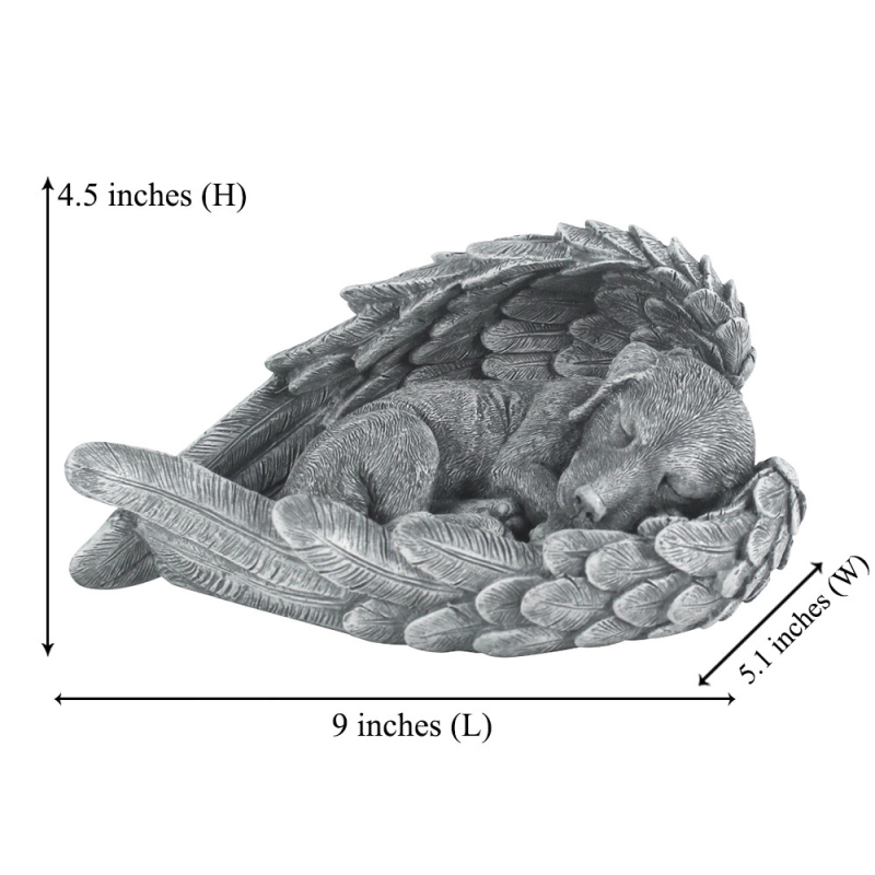 Tarpvalstybinis augintinio atminimo akmuo, kurį galima graviruoti, sodo puošmena, rankoje laikomas miegančios katės ir šuniuko antkapis, kiemo puošmena