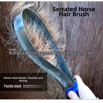 Roostevabast terasest karvade kraapimisvahend, veterinaarrõngas, hobusehari, hobusetoa tarvikud, sakiline kamm, kraapimisseade, lehmakarvade hari, hobuse sügelusvastane vahend