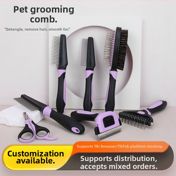 Χτένα για κατοικίδια για γάτες για την αφαίρεση τριχών που επιπλέουν, χτένα για κόμπους, χτένα διπλής όψης για τράβηγμα τριχών σκύλου, χτένα για ψύλλους, είδη περιποίησης κατοικίδιων ζώων