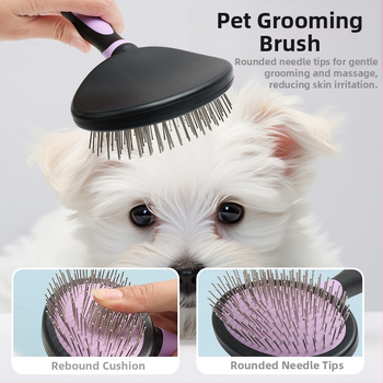 Χτένα για κατοικίδια για γάτες για την αφαίρεση τριχών που επιπλέουν, χτένα για κόμπους, χτένα διπλής όψης για τράβηγμα τριχών σκύλου, χτένα για ψύλλους, είδη περιποίησης κατοικίδιων ζώων