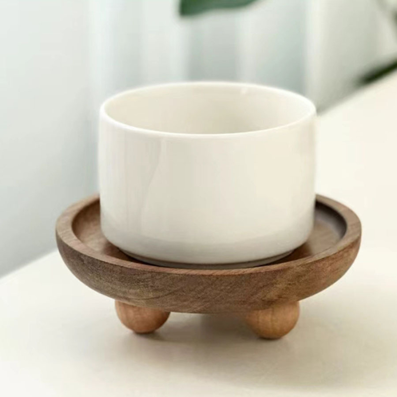 Naujas kiniško stiliaus medžio masyvo arbatos puodelio padėklas, studijų biuras, kava arbata, medinė šilumos izoliacinė lėkštė, fotografavimo produktai, mediniai papuošalai