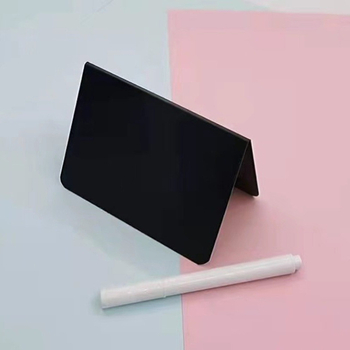 sandėlyje V formos juoda stalo kortelė maža juodos lentos kainų kortelė demonstracinė lenta maža ištrinama daugkartinio naudojimo kaina