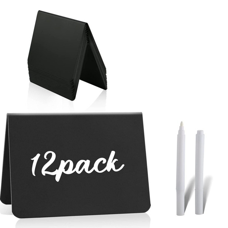 sandėlyje V formos juoda stalo kortelė maža juodos lentos kainų kortelė demonstracinė lenta maža ištrinama daugkartinio naudojimo kaina