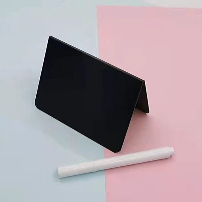 sandėlyje V formos juoda stalo kortelė maža juodos lentos kainų kortelė demonstracinė lenta maža ištrinama daugkartinio naudojimo kaina