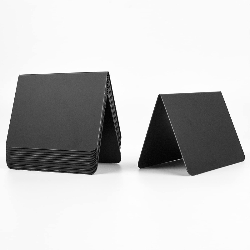 sandėlyje V formos juoda stalo kortelė maža juodos lentos kainų kortelė demonstracinė lenta maža ištrinama daugkartinio naudojimo kaina