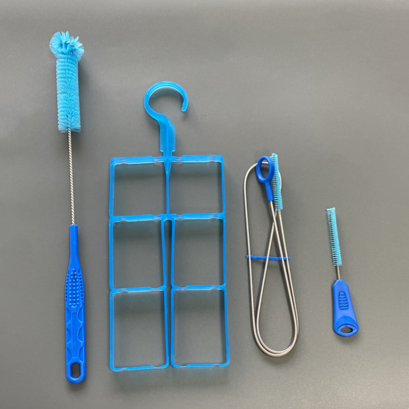 Tieša piegāde no ražotāja: āra alpīnisma ūdens maisiņu tīrīšanas komplekts ar šļūtenes uzgali, atsperes birsti un saru birsti, pārnēsājams vairumtirdzniecībā