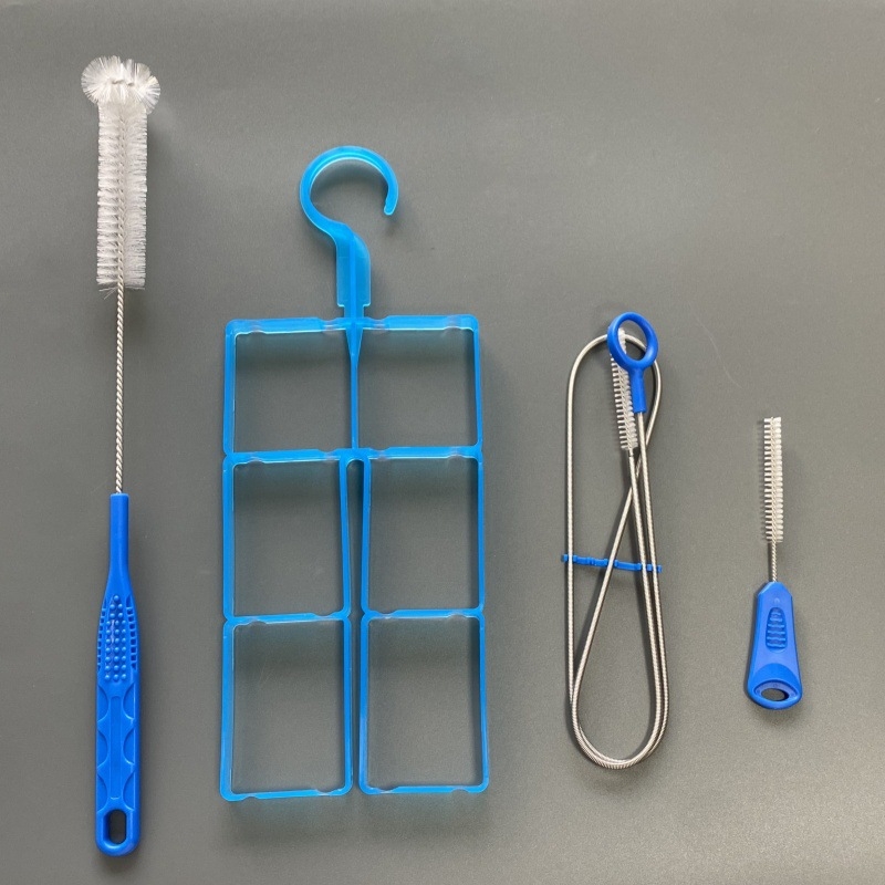 Tieša piegāde no ražotāja: āra alpīnisma ūdens maisiņu tīrīšanas komplekts ar šļūtenes uzgali, atsperes birsti un saru birsti, pārnēsājams vairumtirdzniecībā