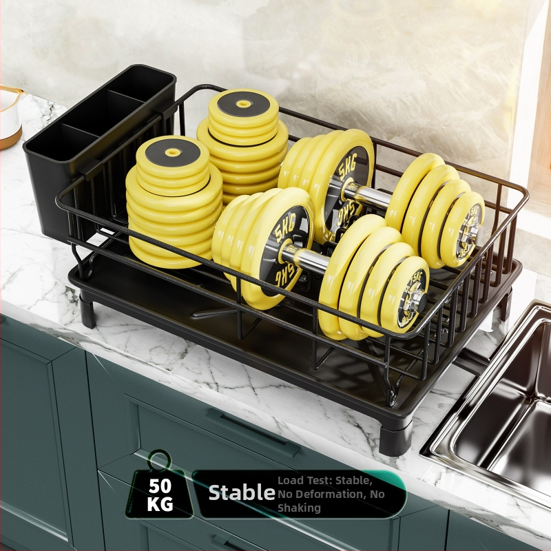 Кухненски стелаж за съхранение на чинии, съдове, стелаж за чинии и плот, многофункционален стелаж за чинии, шкаф, вътрешен шкаф за съхранение на чинии и клечки, стелаж за оттичане, фабричен прав