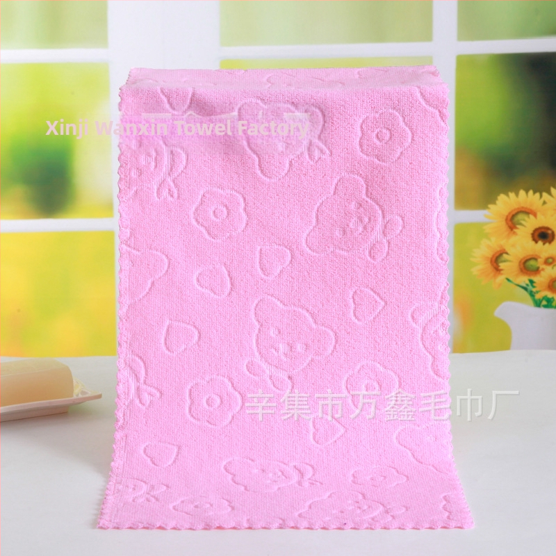 Hulgimüük 30*70 reljeefne karupea värviline rätikuputka ühe dollari suurune pehme imav lintpesurätik