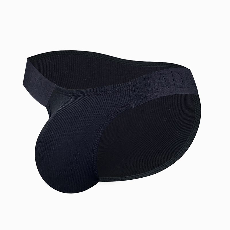 ADANNU Guofeng reljefa raksta seksīga apakšveļa ar augstu dakšiņu vīriešiem, zema jostasvieta, sporta fitnesa biksītes, vītņotas kokvilnas vienkrāsainas