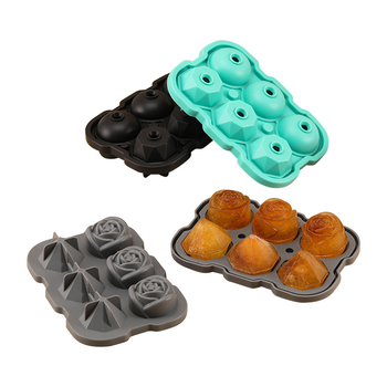 Gamykloje karštas išpardavimas 6 net deimantiniai rožiniai ledo kubeliai maistiniam silikoniniam rožiniam deimantiniam viskio ledo kubeliui ledo formelėms