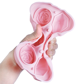 Gamykloje karštas išpardavimas 6 net deimantiniai rožiniai ledo kubeliai maistiniam silikoniniam rožiniam deimantiniam viskio ledo kubeliui ledo formelėms