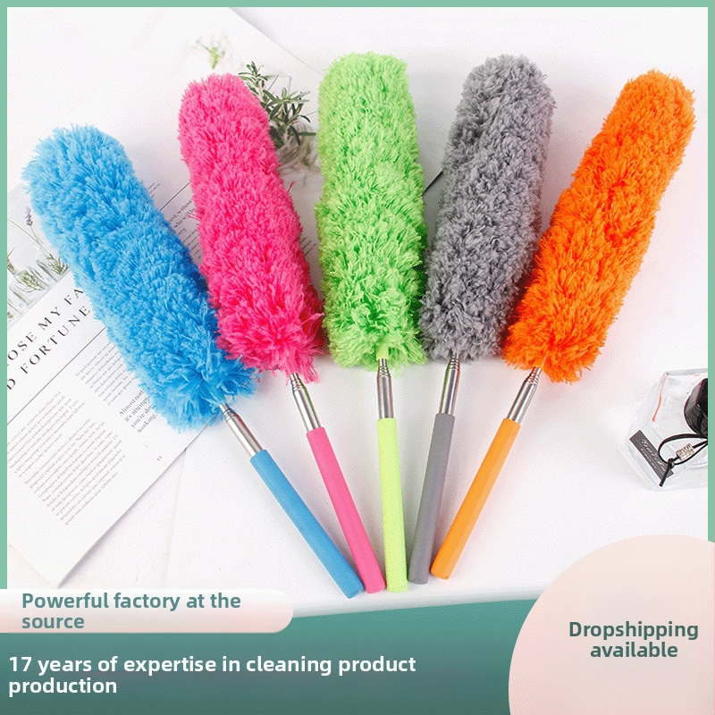 Hulgimüük majapidamises kasutatav elektrostaatiline tolmuhari roostevabast terasest teleskooppainutuskiust puhastuslapp tolmu pühkimise artefakt