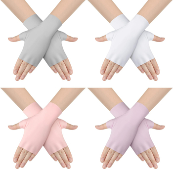 Спортни валцувани железни ръкавици за йога шофиране с неплъзгащи се половин пръст, докосващи ледена коприна, леки, меки, дишащи фитнес ръкавици