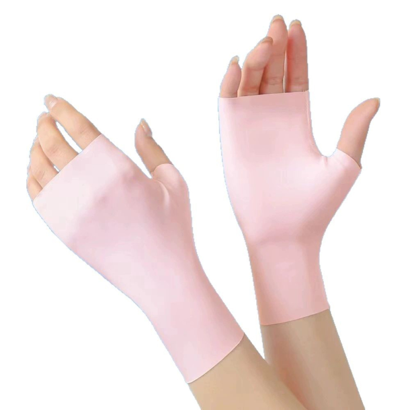 Спортни валцувани железни ръкавици за йога шофиране с неплъзгащи се половин пръст, докосващи ледена коприна, леки, меки, дишащи фитнес ръкавици