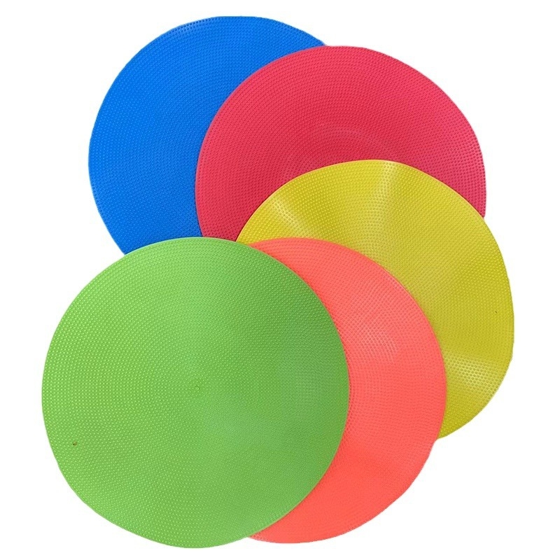 Vaikų dalelių skaitmeninis logotipas disko futbolo treniruočių orientyro kilimėlis neslystantis logotipas disko krepšinio barjeras tiesios kojos stačiakampis kilimėlis