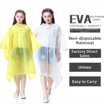 EVA laste ühekordselt kasutatav Cape vihmamantel õues reisimiseks paksendatud meeste ja naiste vihmamantli pontšo tehase hulgimüük kohandatud
