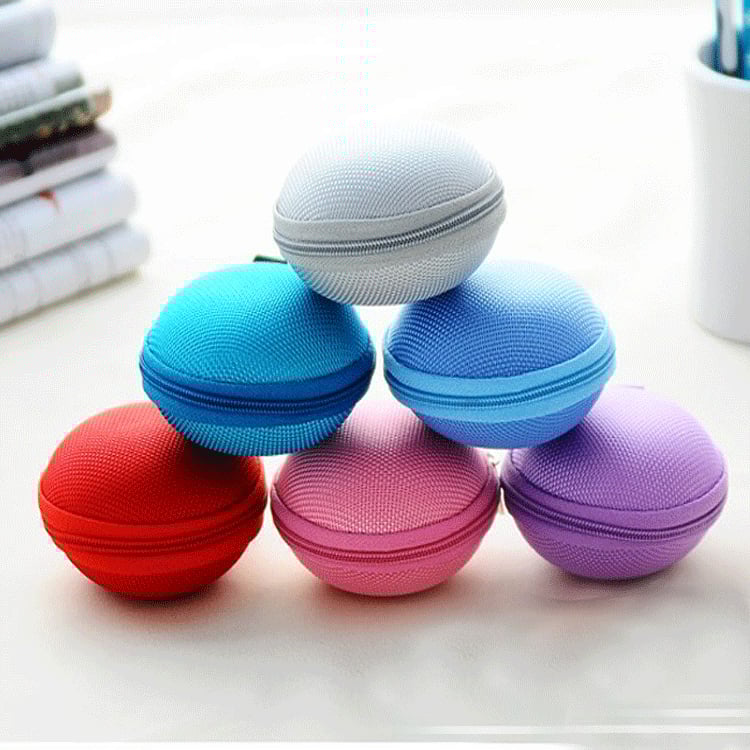 Cutie de depozitare rotundă impermeabilă EVA pentru schimbarea căștilor digitale Bluetooth cu fermoar, geantă de depozitare pentru cabluri de date EVA
