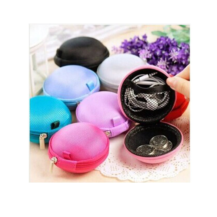 Vandeniui atspari EVA apvali keitimo dėžutė su užtrauktuku, skaitmeninė „Bluetooth“ ausinių laikymo krepšys, EVA duomenų kabelio pakavimo dėžutė