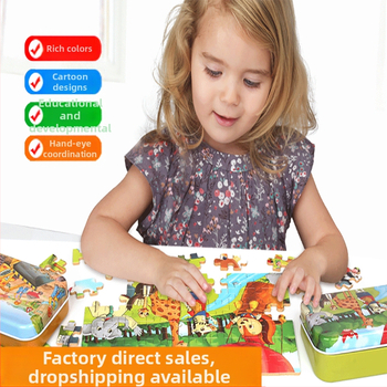 Gamintojai tiekia animacinius 60 plokščių medinių geležinių dėžučių dėliones vaikams, suaugusiems, pramogoms ikimokyklinio ugdymo mediniams dėlionių žaislams