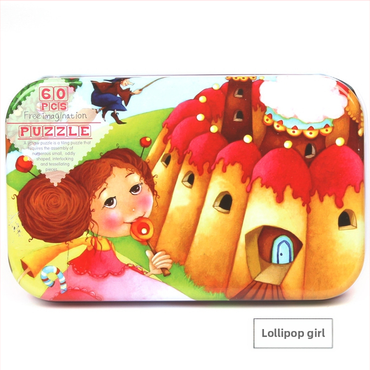 Gamintojai tiekia animacinius 60 plokščių medinių geležinių dėžučių dėliones vaikams, suaugusiems, pramogoms ikimokyklinio ugdymo mediniams dėlionių žaislams