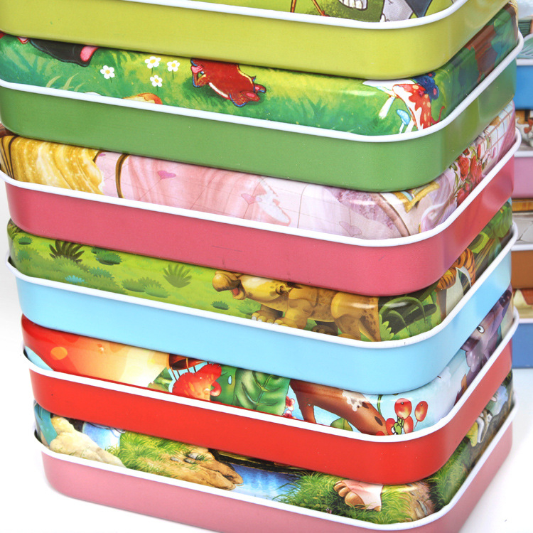 Gamintojai tiekia animacinius 60 plokščių medinių geležinių dėžučių dėliones vaikams, suaugusiems, pramogoms ikimokyklinio ugdymo mediniams dėlionių žaislams