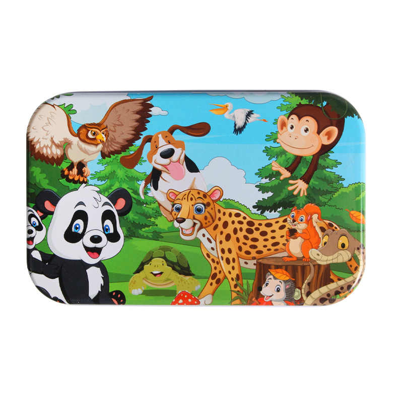 Gamintojai tiekia animacinius 60 plokščių medinių geležinių dėžučių dėliones vaikams, suaugusiems, pramogoms ikimokyklinio ugdymo mediniams dėlionių žaislams