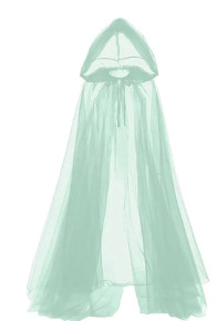 Helovino kostiumas „Ghost Play“ su gobtuvu, mirties raganos tinklelio ilga kepure, išleistuvių vakarėlio suknelė