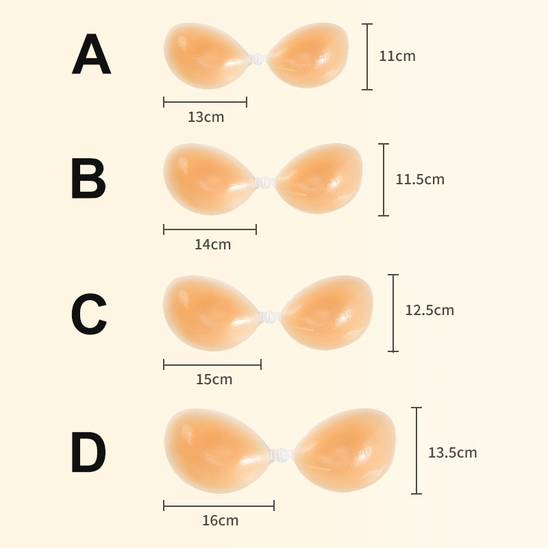 Γυναικείο σουτιέν σιλικόνης με αόρατο σουτιέν και ενίσχυση στήθους, με ενίσχυση push-up, χωρίς τιράντες, σε απόθεμα
