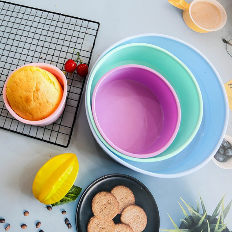 4/6/8/10-tolline ümmargune koogivorm silikoonvormi küpsetusplaat mitme suurusega sünnipäevakoogi vorm