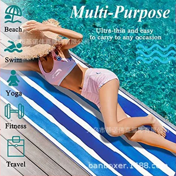 Karštas tarpvalstybinis mikropluošto rankšluostis, lengvas, be smėlio, su dryžuota serija, atspausdintas dvipusis aksominis paplūdimio rankšluostis, sugeriantis, greitai džiūstantis.