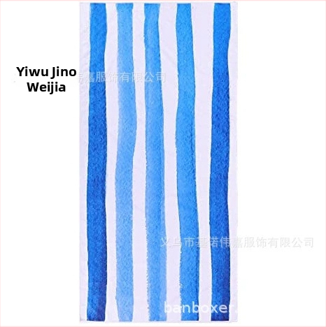 Karštas tarpvalstybinis mikropluošto rankšluostis, lengvas, be smėlio, su dryžuota serija, atspausdintas dvipusis aksominis paplūdimio rankšluostis, sugeriantis, greitai džiūstantis.