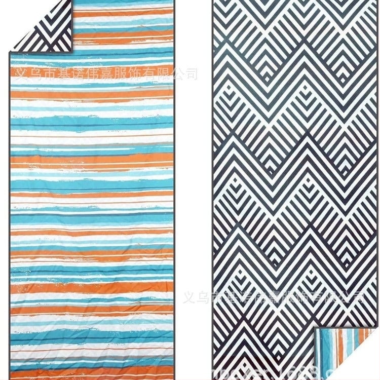 Karštas tarpvalstybinis mikropluošto rankšluostis, lengvas, be smėlio, su dryžuota serija, atspausdintas dvipusis aksominis paplūdimio rankšluostis, sugeriantis, greitai džiūstantis.