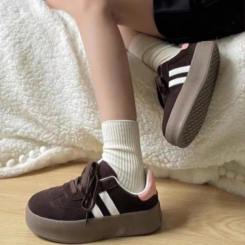 Balti pavasario ir rudens bateliai moterims, storapadis treniruočių bateliai, kvėpuojantys, keturių sezonų įprasto stiliaus, klasikinio stiliaus bėgimui lauke.