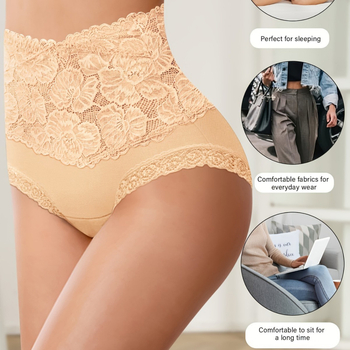 Puuvillast kõrge vöökohaga naiste aluspesu, pitsist, seksikad suured suurused, tuharate tõstmise ja kõhu kontrollimisega püksid, õmblusteta, Temu Xiyin, uus toode