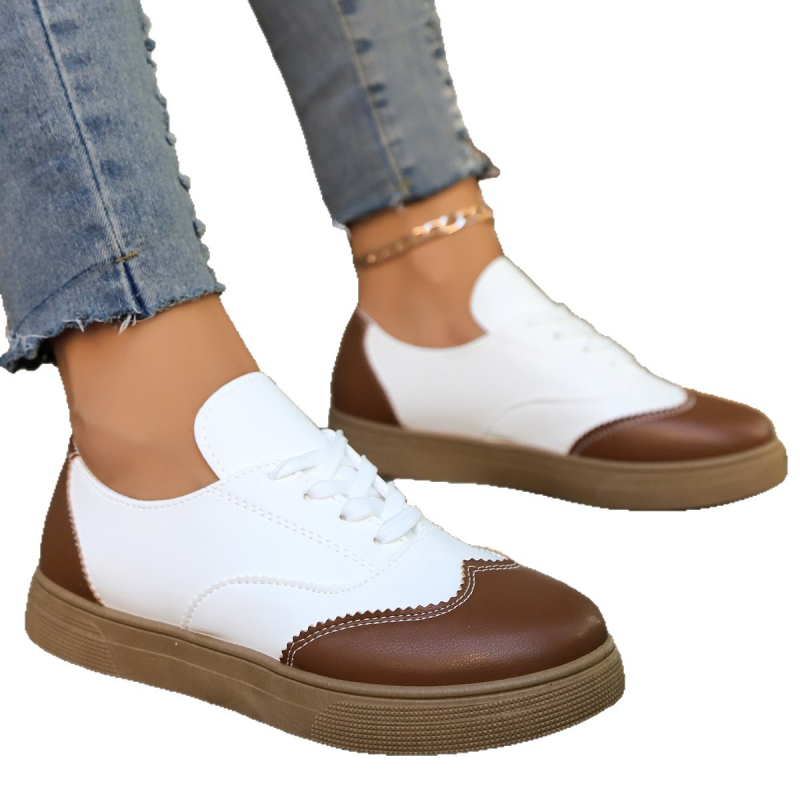 Pantofi sport germani din satin pentru femei, primăvară/vară 2025, cu șireturi retro, casual, versatili, cu blocare de culoare, en-gros