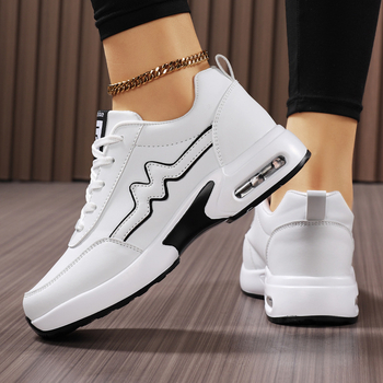 Quanzhou Jinjiang Αθλητικά παπούτσια με χοντρή σόλα που αυξάνουν το ύψος, ελαφριά γυναικεία παπούτσια με σφήνα, casual, μαλακή σόλα, άνετα, κυματιστά παπούτσια