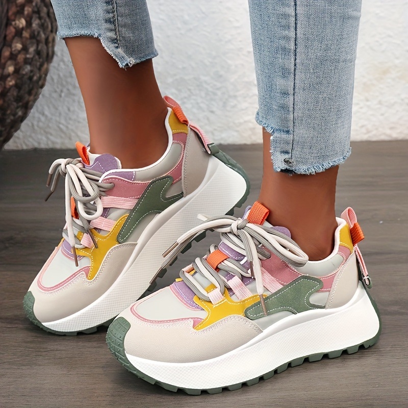 2025 Noi pantofi sport transfrontalieri cu talpă groasă pentru femei, la modă, 2 în 1